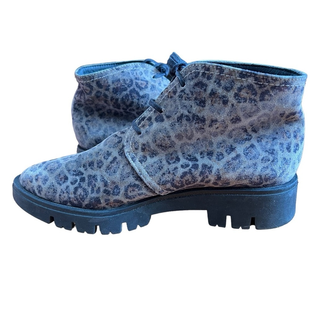 Gaimo Women's Handmade Animal Print Ankle Boots Booties Lace-Up Shoes‎ Size 7